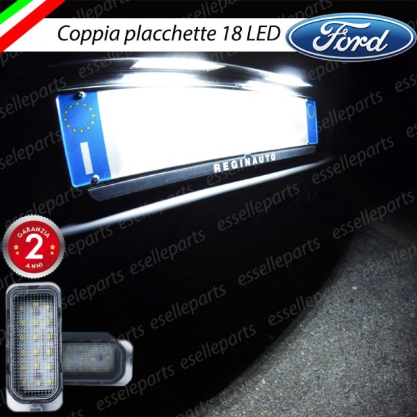 Coppia Placchette Targa LED Complete Da 18 LED Canbus 6000K Bianco Ford Transit Tourneo Custom