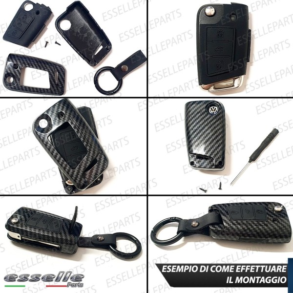 Cover Blu Satinato In Plastica Rigida Di Protezione Specifica Per Chiave Vw T-Roc