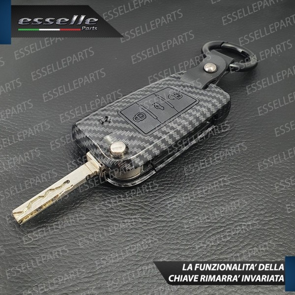 Cover Carbon Look In Plastica Rigida Di Protezione Specifica Per Chiave Vw T-Roc