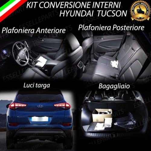 Kit LED Interni + Targa 6000K Bianco Canbus per Hyundai Tucson MK3 Pre-Restyling