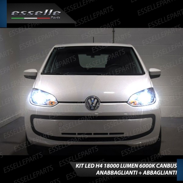 Kit Full LED H4 Per Volkswagen UP fino al 2016 18000 Lumen Luce Bianca