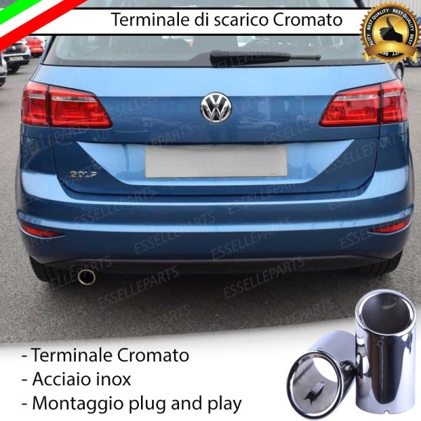 Terminale Di Scarico Cromato Marmitta Finalino Cromato Inox Vw Golf Sportsvan
