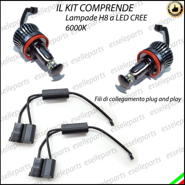 Kit Angel Eyes A Led Cree Canbus 6000k bianco ghiaccio Per BMW X1 E84 Pre-Restyling