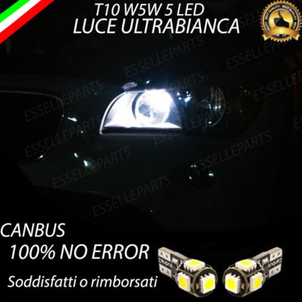 Coppia luci di posizione T10 W5W 5 LED canbus 6000K Bianco Bmw X1 E84 Pre-Restyling