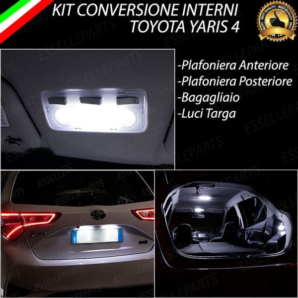 Kit LED Interni + Targa 6000K Bianco Canbus per Toyota Yaris MK3 Restyling Dal 2014