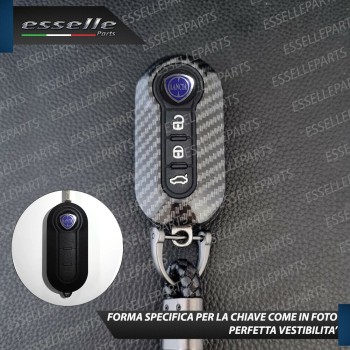 Cover Carbon Look In Plastica Rigida Di Protezione Per Chiave Lancia Ypsilon 846