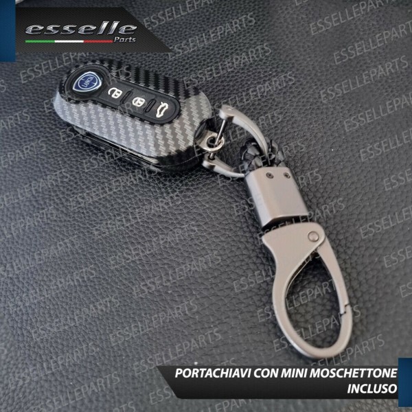 Cover Carbon Look In Plastica Rigida Di Protezione Per Chiave Lancia Ypsilon 846
