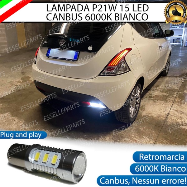 Lampada LED Retromarcia Da 15 LED Canbus 6000K Lancia Ypsilon MK2 846 Con Lente Frontale