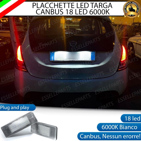 Placchette Coppia Lampade LED Luci Targa Da 18 LED Canbus 6000K Lancia Ypsilon 846