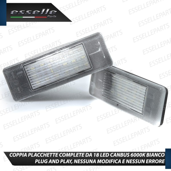 Placchette Coppia Lampade LED Luci Targa Da 18 LED Canbus 6000K Lancia Ypsilon 846