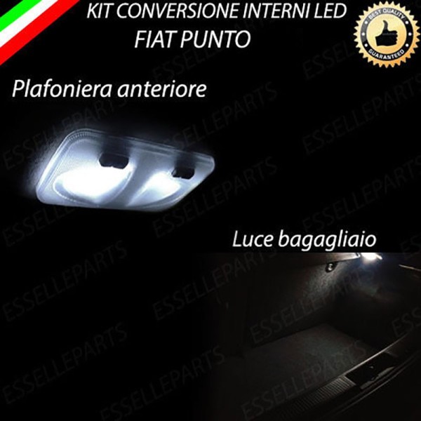 Kit led interni Completo 6000K Luce Bianca Canbus Fiat Punto Mk2 con plafoniera doppia