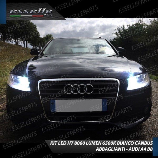 Kit Full LED H7 8000 LUMEN Abbaglianti AUDI A4 B8 Restyling 6000K bianco ghiaccio