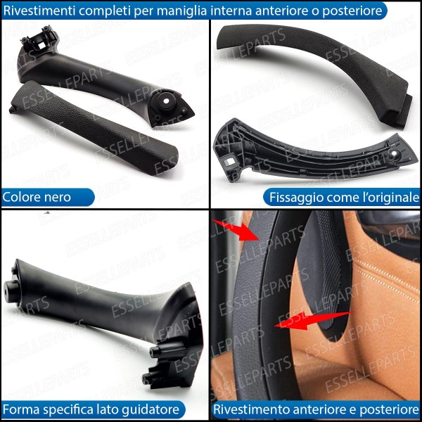 Maniglia Interna Completa Lato Guidatore Nero Bmw Serie 3 E90 E91