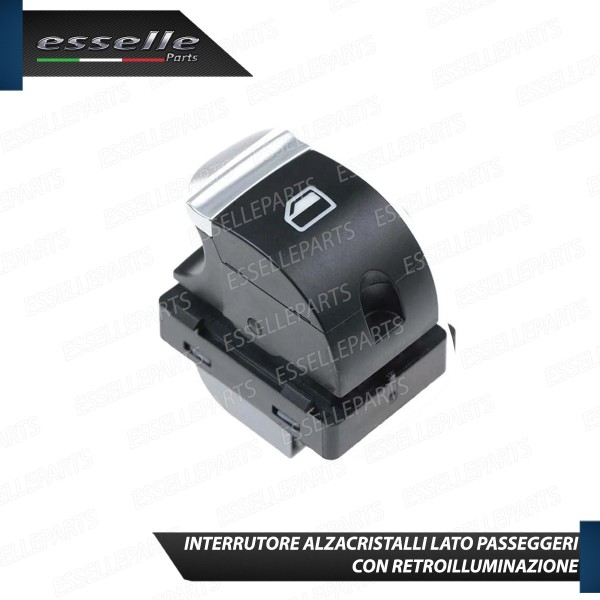 PULSANTE ALZACRISTALLI VETRI NERO / CROMO PER AUDI A6 C6 C6