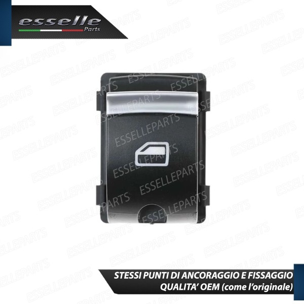 PULSANTE ALZACRISTALLI VETRI NERO / CROMO PER AUDI A6 C6 C6