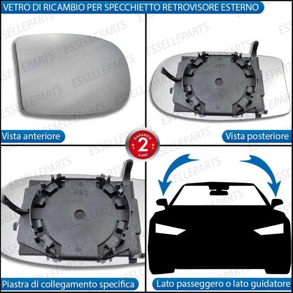 Specchietto Retrovisore Di Ricambio Per Fiat Punto dal 2001