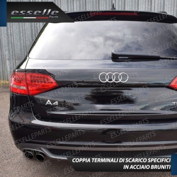 Coppia Terminali di scarico Bruniti in acciaio specifici per Audi A4 B8