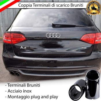 Coppia Terminali di scarico Bruniti in acciaio specifici per Audi A4 B8