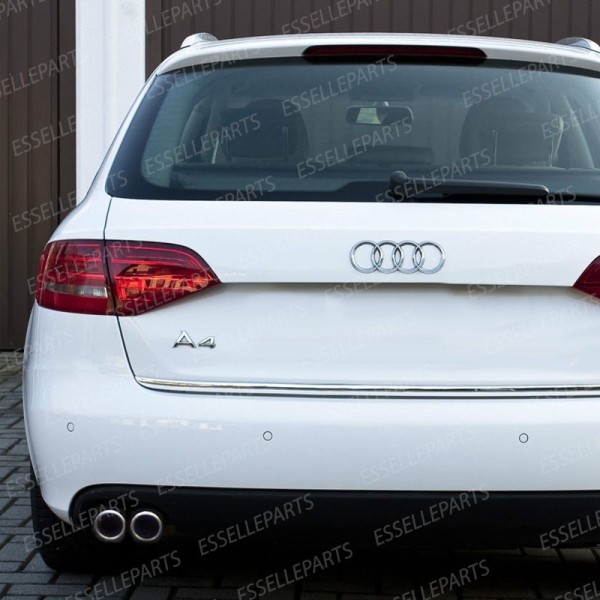 Coppia Terminali di scarico Cromati in acciaio specifici per Audi A4 B8