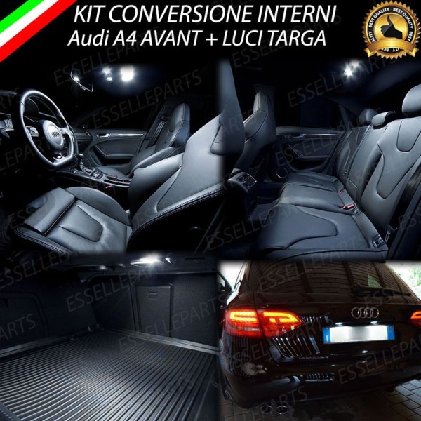 Kit led interni Completo + Luci Targa LED 6000K bianco ghiaccio Canbus specifico per Audi A4 B8