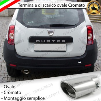 Terminale Cromato Ovale Acciaio Cromato Specifico Dacia Duster 2