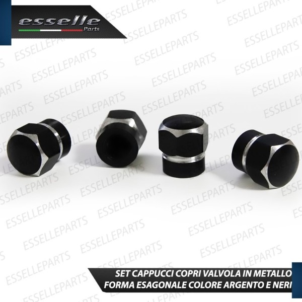 Set 4 Tappi Coprivalvola Neri in alluminio per Audi A4 B9 B9 Avant