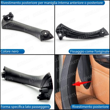 Maniglia Interna Lato Passeggero Soft Touch Nero Bmw Serie 3 E90 E91