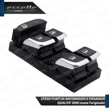 INTERRUTTORE ALZACRISTALLI LATO GUIDATORE NERO / CROMO PER AUDI A4 B8 B8 AVANT
