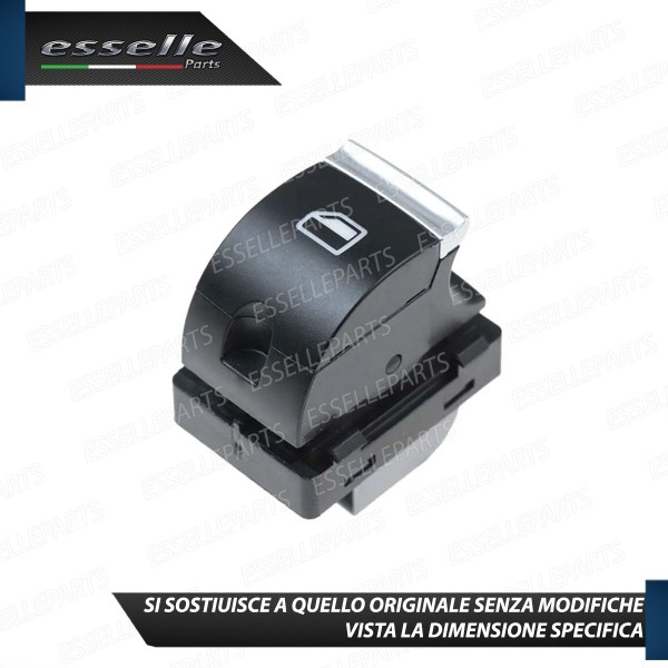 PULSANTE ALZACRISTALLI VETRI NERO / CROMO PER AUDI A3 8P 8PA