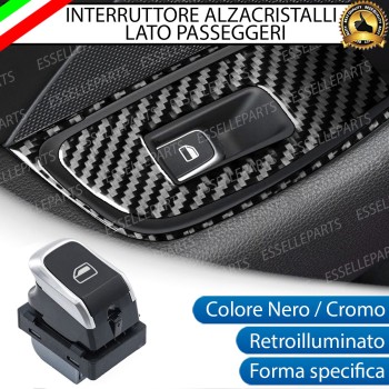 PULSANTE ALZACRISTALLI VETRI NERO / CROMO PER AUDI A4 B8