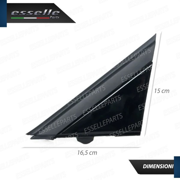 MODANATURA TRIANGOLO SINISTRO NERO LUCIDO LATO GUIDA PER FIAT 500 PRE-RESTYLING