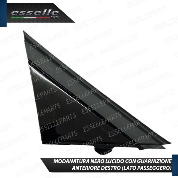 MODANATURA TRIANGOLO DESTRO NERO LUCIDO LATO PASSEGGERO PER FIAT 500 PRE-RESTYLING