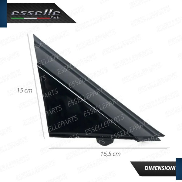 Modanatura Triangolo Nero Lucido Lato Passeggero Per Abarth 500 595 695 Restyling