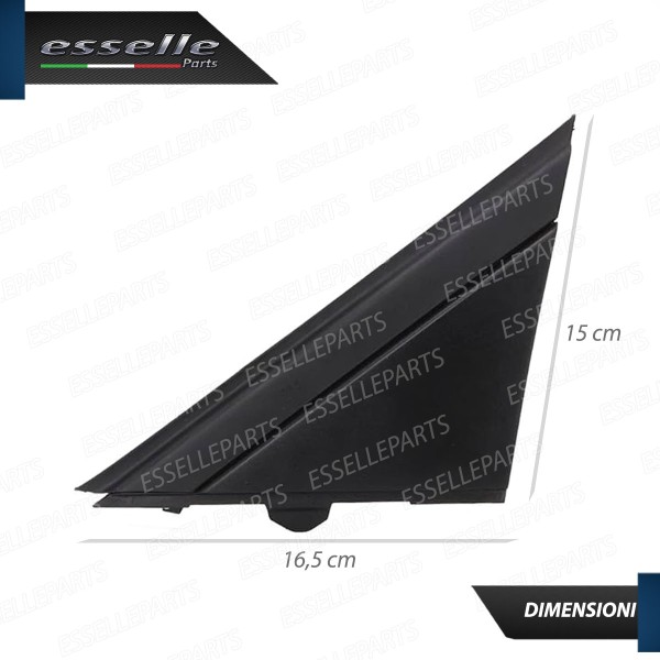 Modanatura Triangolo Nero Opaco Lato Guida Per Abarth 500 595 695 Pre-Restyling