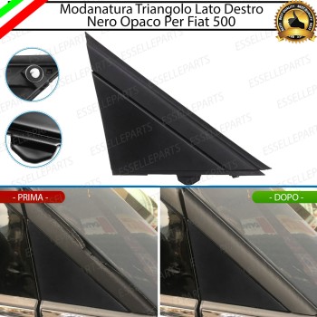 Modanatura Triangolo Nero Opaco Lato Passeggero Per Abarth 500 595 695 Pre-Restyling