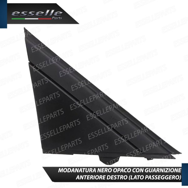 Modanatura Triangolo Nero Opaco Lato Passeggero Per Abarth 500 595 695 Pre-Restyling