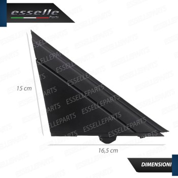 Modanatura Triangolo Nero Opaco Lato Passeggero Per Abarth 500 595 695 Restyling