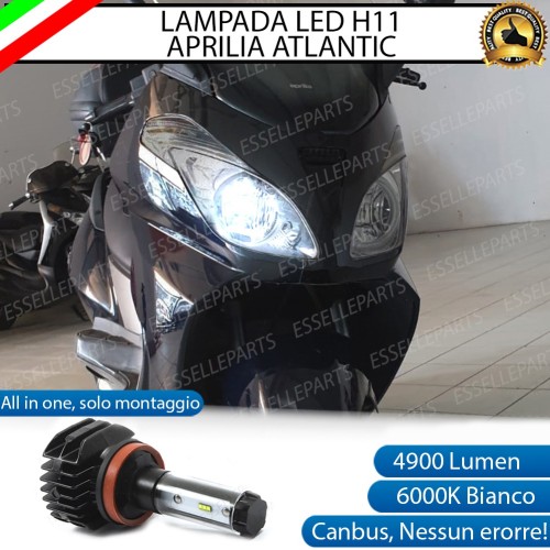 Lampada Singola Anabbagliante LED H11 4900 Lumen per APRILIA Atlantic 300 2010-2014