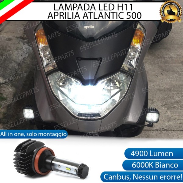 Lampada Singola Anabbagliante LED H11 4900 Lumen per APRILIA Atlantic 500 2003-2004