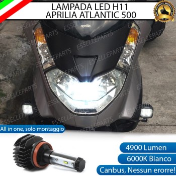 Lampada Singola Anabbagliante LED H11 4900 Lumen per APRILIA Atlantic 500 2003-2004