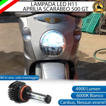 Lampada Singola Anabbagliante LED H11 4900 Lumen per APRILIA Scarabeo 500 2002-2006
