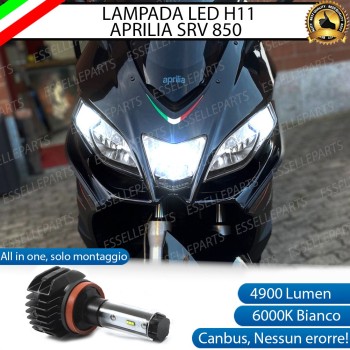 Lampada Singola Abbagliante LED H11 4900 Lumen per APRILIA SRV 850 2011-2016