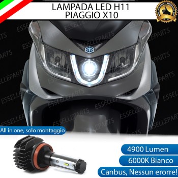 Kit Full LED Lampada H11 4900 Lumen Abbaglianti per PIAGGIO X10 125 2011-2014 i.e.