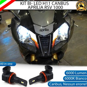 Coppia Lampade Anabbaglianti LED H11 6000 Lumen per APRILIA RSV 1000 2004-2005 R