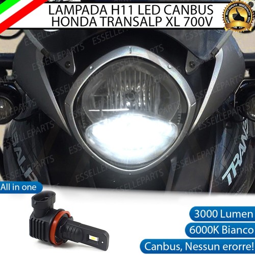 Lampada Singola H11 LED 3000 Lumen per Abbagliante HONDA Transalp XL 700V 2007-2013