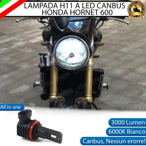 Lampada Singola H11 LED 3000 Lumen per Anabbagliante HONDA Hornet 600 2005-2006