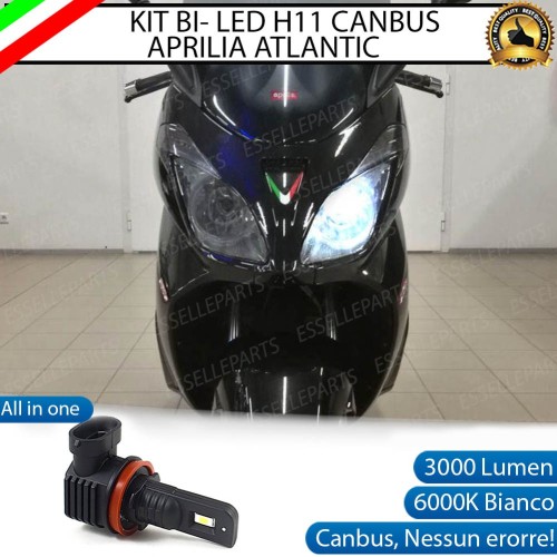 Lampada Singola Abbagliante LED H11 3000 Lumen per APRILIA Atlantic 300 2010-2014