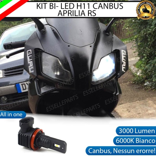 Lampada Singola Abbagliante LED H11 3000 Lumen per APRILIA RS 50 2006-2013