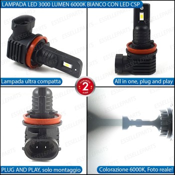 Lampada Singola Anabbagliante LED H11 3000 Lumen per APRILIA Atlantic 500 2005-2011