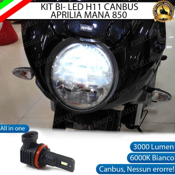 Lampada Singola Anabbagliante LED H11 3000 Lumen per APRILIA Mana 850 2007-2012
